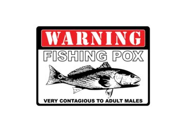 Image of River's Edge Warning Fishing Pox Tin Sign 12x17 1450