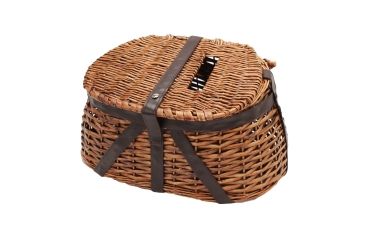 Image of River's Edge Wicker and Faux Leather Antiqued Tightly Woven Fishing Creel 184624