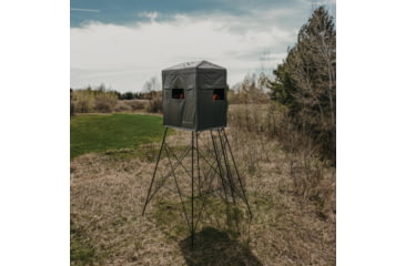 Image of Rivers Edge Treestands 550 Shooting House, Black &amp; Dusty Olive, 2-Person, LM550C