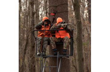 Image of Rivers Edge Treestands Lockdown 21ft 2-Man Treestand, Rivers Edge Grey, LD202E