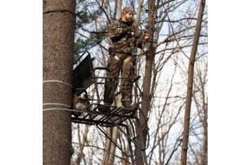 Image of Rivers Edge Treestands Lockdown 21ft 2-Man Treestand, Rivers Edge Grey, LD202E