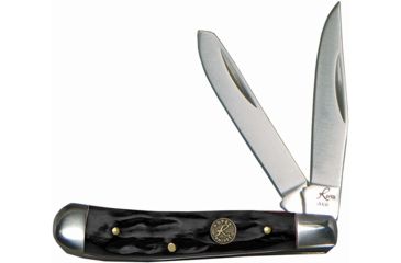 Image of Roper Knives Peanut Chaparral Series Jigged Folding Knife,Standard Edge,Clip and Spey,Black Handle RP006CBK