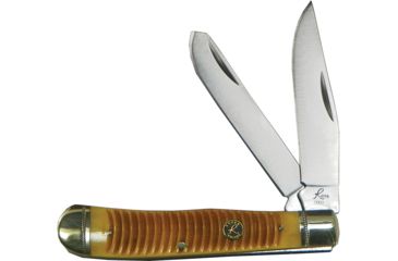 Image of Roper Knives Sand Viper Trapper Folding Knife,Standard Edge,Clip and Spey,Brown,Snakeskin Jigged Handle RP0002CAR