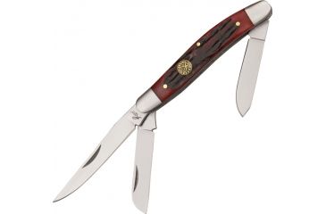 Image of Roper Knives Stockman Chaparrel Red Wood Handle Folding Knife RP0001CRB