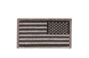 Image of Rothco American Flag Patch - Hook Back, Black-Khaki, Bulk Packaging, 17787-BlackKhaki-Reverse-BulkPackaging