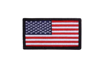 Image of Rothco American Flag Patch - Hook Back, Bulk Packaging, Red/White/Blue/Black, 1884-RedWhiteBluewithBlackBoarder-Normal-BulkPackaging
