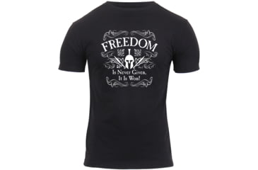 Image of Rothco Athletic Fit Freedom T-Shirt, Mens, Black, Small, 1187-870
