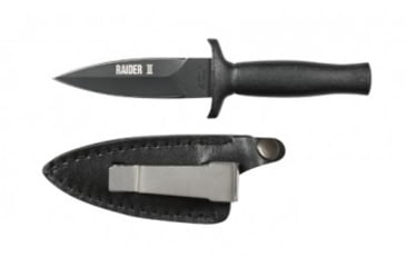 Image of Rothco Black Raider II Boot Knife, 3in Stainless Steel Dagger Blade, 6.5in Overall Length, Black, 3139