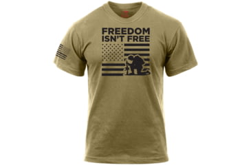 Image of Rothco Freedom Isn't Free T-Shirt, Coyote Brown, Large, 10891-CoyoteBrown-L