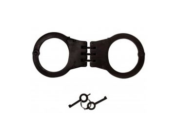 Image of Rothco Deluxe Hinged Handcuffs / Nickel Plated, Black, 30092-Black