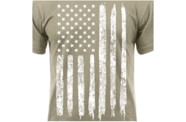 Image of Rothco Distressed US Flag Athletic Fit T-Shirt, Desert Sand, Medium, 10870-DesertSand-M