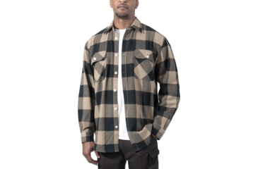 Image of Rothco Extra Heavyweight Buffalo Plaid Flannel Shirt - Mens, Coyote Brown Plaid, Extra Large, 47380-CoyoteBrownPlaid-XL