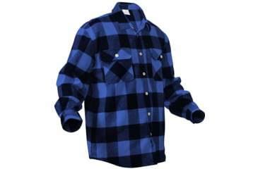 Image of Rothco Extra Heavyweight Buffalo Plaid Flannel Shirts, Blue Plaid, Small, 4739-BluePlaid-S