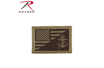 Image of Rothco US Flag / USN Anchor Patch With Hook Back, Coyote Brown, 18961-CoyoteBrown