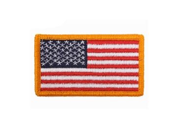 Image of Rothco American Flag Patch - Hook Back, Red White Blue with Yellow Border, Bulk Packaging, 17775-RedWhiteBluewithYellowBorder-Normal-BulkPackaging