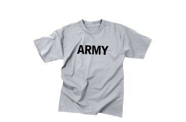 Image of Rothco Kids Army Physical Training T-Shirt, Grey, Extra Small, 66080-Grey-XS