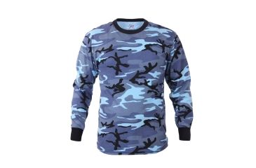 Image of Rothco Long Sleeve Camo T-Shirt, Sky Blue Camo, L, 67770-SkyBlueCamo-L