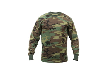 Image of Rothco Long Sleeve Camo T-Shirt, Woodland Camo, XL, 6778-WoodlandCamo-XL