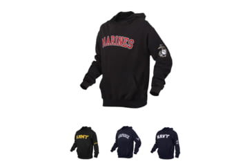 Image of Rothco Military Embroidered Pullover Hoodies, Black/Red, Black/Yellow, Blue/White, Navy Blue