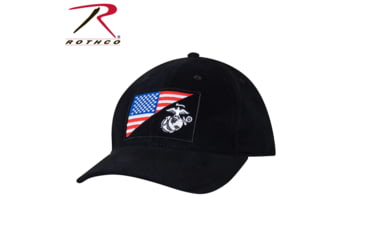 Image of Rothco USMC Eagle, Globe and Anchor / US Flag Low Pro Cap, Black, 4373-Black