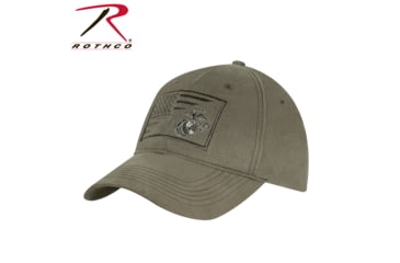 Image of Rothco USMC Eagle, Globe and Anchor / US Flag Low Pro Cap, Olive Drab, 3859-OliveDrab