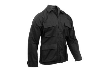 Image of Rothco Poly/Cotton Twill Solid BDU Shirts, Black, XL, 7970-Black-XL