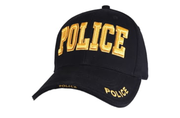 Image of Rothco Deluxe Police Low Profile Cap, Black, 93830-BlackGold