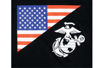 Image of Rothco US Flag / USMC Eagle, Globe, &amp; Anchor T Shirt, Black, Extra Large, 54285-Black-XL