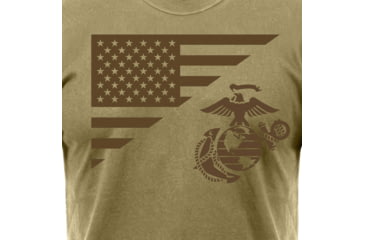 Image of Rothco US Flag / USMC Eagle, Globe, &amp; Anchor T Shirt, Coyote Brown, Medium, 54280-CoyoteBrown-M