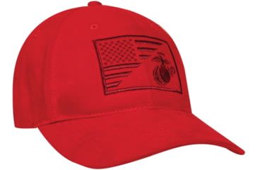 Image of Rothco USMC Eagle Globe and Anchor/US Flag Low Pro Cap, Red, 71850-Red-OneSize