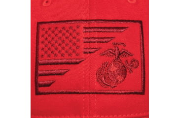 Image of Rothco USMC Eagle Globe and Anchor/US Flag Low Pro Cap, Red, 71850-Red-OneSize
