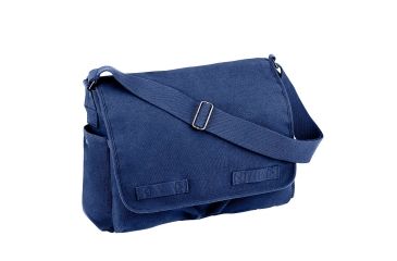 Image of Rothco Vintage Washed Canvas Messenger Bag, Blue, 8159-Blue