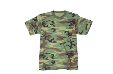 Image of Rothco Woodland Camo T-Shirt w/ Pocket, Small, 6667-S