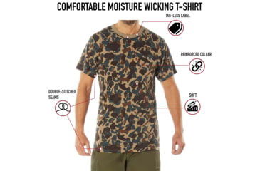 Image of Rothco X Bear Archery Fred Camo Moisture Wicking T-Shirt, Camo, Large, 613902036055
