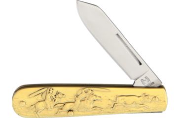 Image of Rough Rider Cowboy Knife Brass Folding Knife,Stainless Steel,Standard Edge,Mirror Polish RR1457