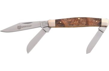 Image of Rough Rider Stockman Fold Knife 3 3/8in., Clip, spey and sheepsfoot blade, Light root wood handle RR261