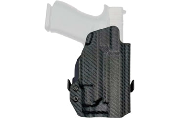 Image of Rounded OWB Kydex Holster for Glock 43X Olight Valkyrie PL Mini 3, Left Hand, Carbon Fiber Black, GLK-43OLVPLM3-CF-LH-OWBPDL