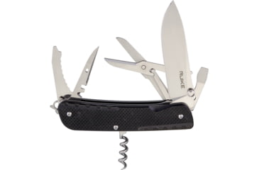 Image of RUIKE LD31 Multifunctional Knife Multi-Tools, Folding Knife, 4in Closed, 3in Mirror 12C27 Sandvik SS Blade, Black Textured G10 Handle, Thumb Stud, Black, LD31-B