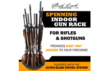 Image of Rush Creek Creations 12-Gun Spinning Floor Rack with Adjustable Height, Black, 38-8020