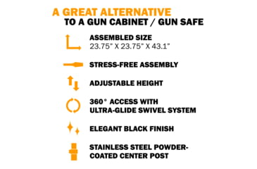 Image of Rush Creek Creations 12-Gun Spinning Floor Rack with Adjustable Height, Black, 38-8020