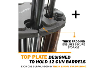 Image of Rush Creek Creations 12-Gun Spinning Floor Rack with Adjustable Height, Black, 38-8020