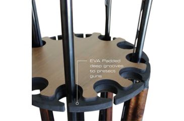 Image of Rush Creek Creations 12-Gun Spinning Floor Rack with Adjustable Height, Dark Walnut, 38-4061