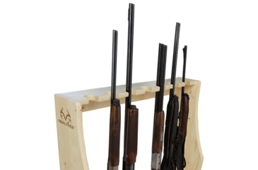 Image of Rush Creek Creations Free Standing Wood 7-Gun Storage Rack, Natural Pine Light, 39-4001