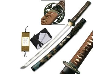 Image of Ryumon Fixed Blade, 32.5in, Carbon Steel Blade, Brown Cord Wrapped Handle RY-3200M
