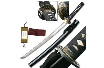 Image of Ryumon Fixed Blade, 32.5in, Carbon Steel Blade, Silk Wrapped Authentic Real Ray Skin Handle RY-3041M
