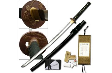 Image of Ryumon Fixed Blade, 40.5in, Carbon Steel Blade, Black Cotton Wrapped Handle RY-3033