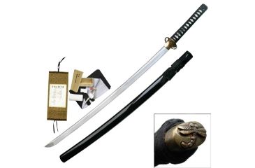 Image of Ryumon Fixed Blade, 41.5in, Carbon Steel Blade, Black Cotton Wrapped Handle RY-3047