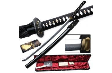 Image of Ryumon Fixed Blade, 42.5in, Carbon Steel Blade, Black Cord Wrapped Handle RY-3203