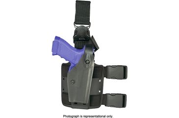 Image of Safariland 6005 SLS Tactical Holster w/ Quick Release Leg Harness - OD Green, Right Hand 6005-77-561