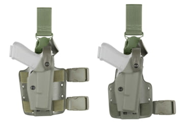 Image of Safariland 6005 SLS Tactical Holster w/ Quick Release Leg Harness - OD Green, Right Hand 6005-93-561, Foliage Green, OD Green